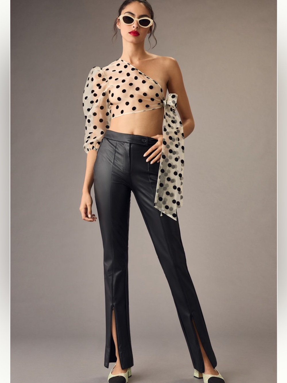 Anthropologie Maeve Faux Leather Ankle-Zip Pants